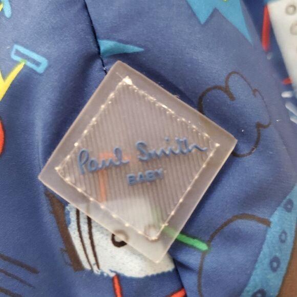 Paul Smith: Fleece Lined Hooded Cape Jacket - size 2 in Blue - Picture 13 of 16